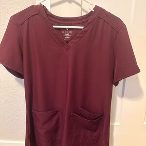 Med Couture Women's Short Sleeve Top in Deep Burgundy